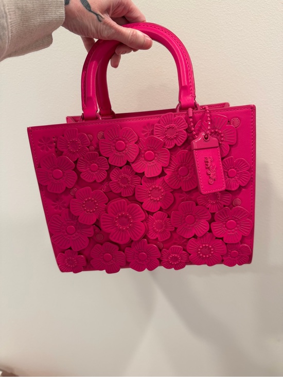 Coach Handbags - Coach Pink Floral Appliqué rogue 25 mint condition